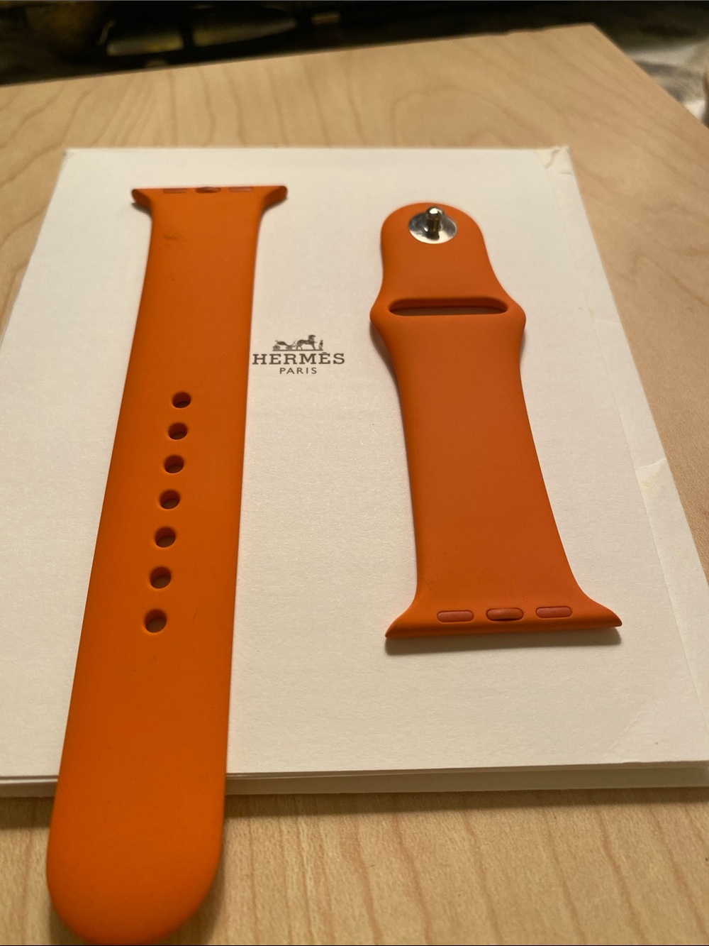 Hermes Orange Silicone Smartwatch Band